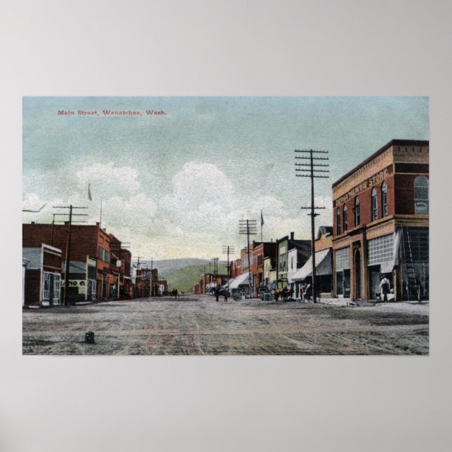 Wenatchee, WashingtonView, Hauptstraße Poster (Vorne)