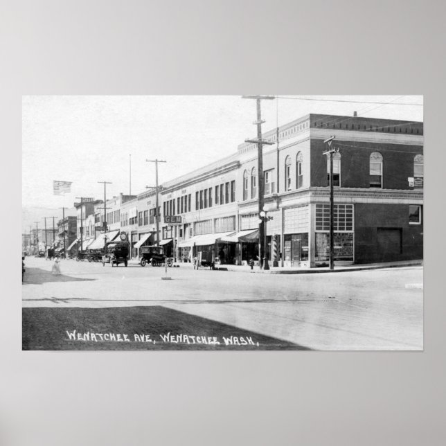 Wenatchee, WashingtonView von Wenatchee Avenue Poster (Vorne)