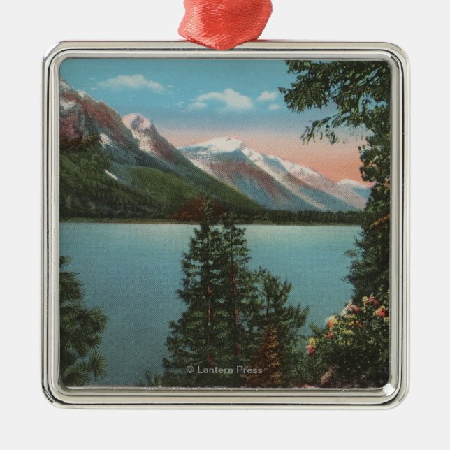 Wenatchee, WAView von See Wenatchee Ornament Aus Metall (Vorne)