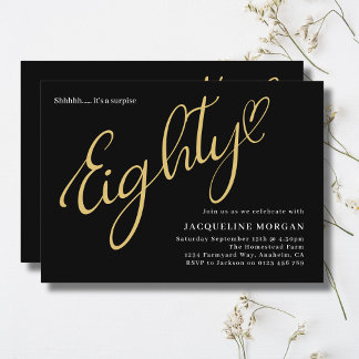Wende 80 Black Gold 80. Geburtstag Einladung