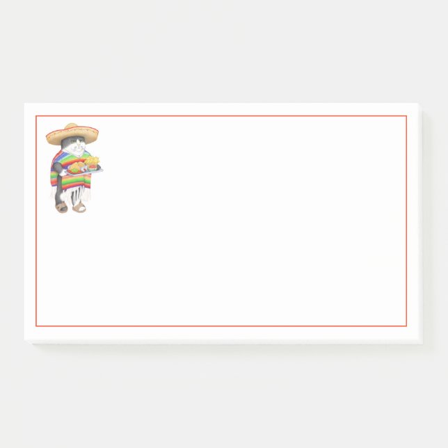 WENDELITO CAT 10"X6" Post It Notes Post-it Klebezettel (Vorderseite)