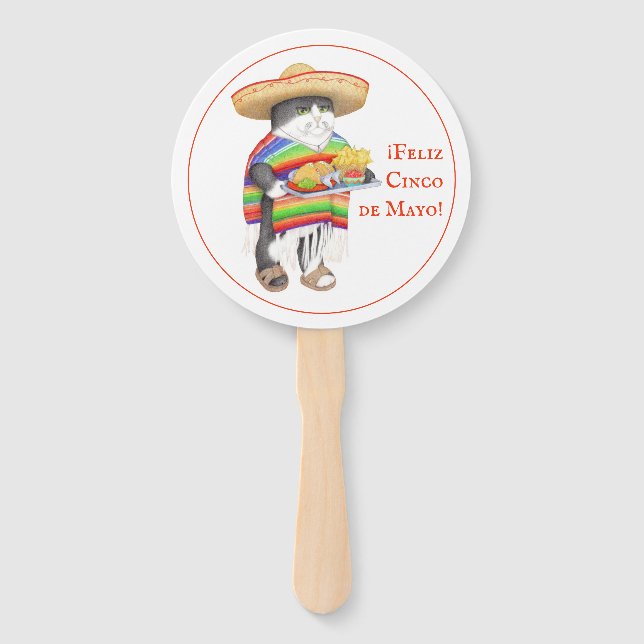 WENDELITO Cinco de Mayo Round Hand Fan Fächer (Vorderseite)