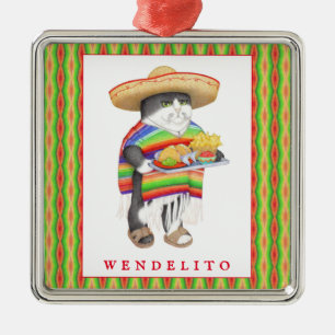 WENDELITO Premium Quadratischer Schmuck + Text Ornament Aus Metall