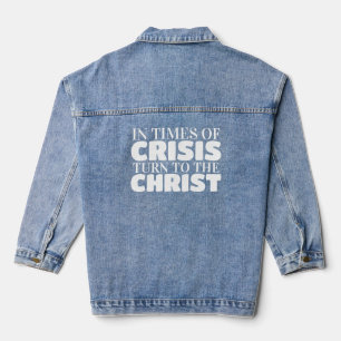 Wenden Sie sich an Jesus Christus, unseren Herrn u Jeansjacke