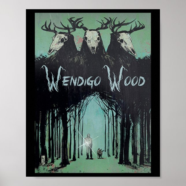 Wendigo Geist des Waldes Kryptid Wendigo Wald Poster (Vorne)