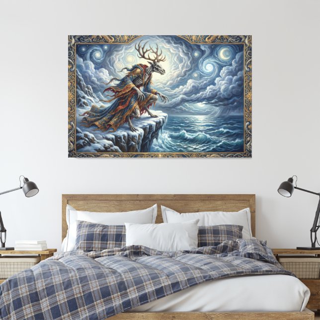 Wendigo Watch Over Starry Seas Leinwanddruck (Insitu (Schlafzimmer))