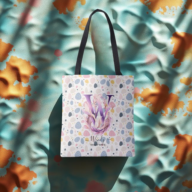 Wendy's Whimsical Bloom - Boho Floral Monogram W Tasche (Von Creator hochgeladen)