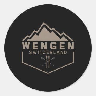 Wengen Schweiz Runder Aufkleber