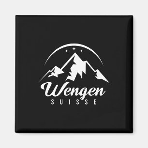 Wengen Schweiz Skigebiet Skifahren Snowboarden Magnet
