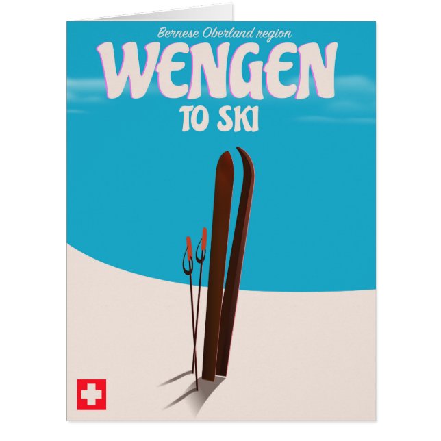 Wengen, Schweiz, Skiplakat (Vorderseite)