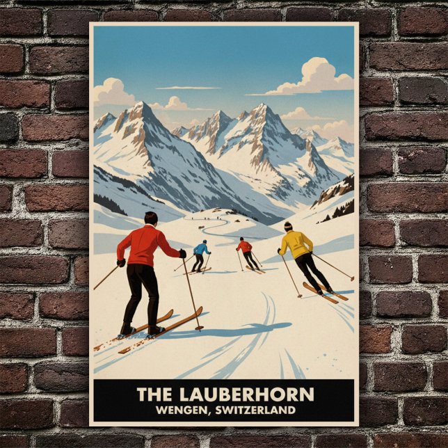 Wengen, Schweiz: Vintage Travel Poster der 60er Ja (Von Creator hochgeladen)