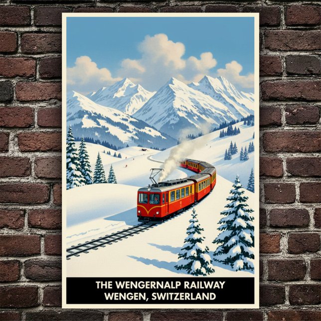 Wengen, Schweiz: Vintage Travel Poster der 60er Ja (Von Creator hochgeladen)