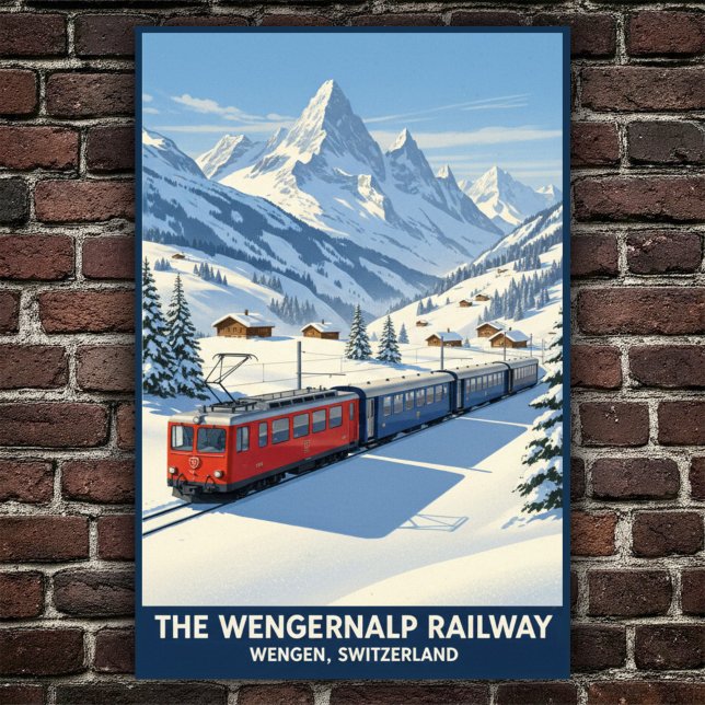 Wengen, Schweiz: Vintage Travel Poster der 60er Ja (Von Creator hochgeladen)