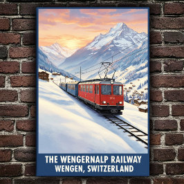 Wengen, Schweiz: Vintage Travel Poster der 60er Ja
