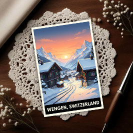 Wengen, Switzerland: 1960s Vintage Travel Postkarte