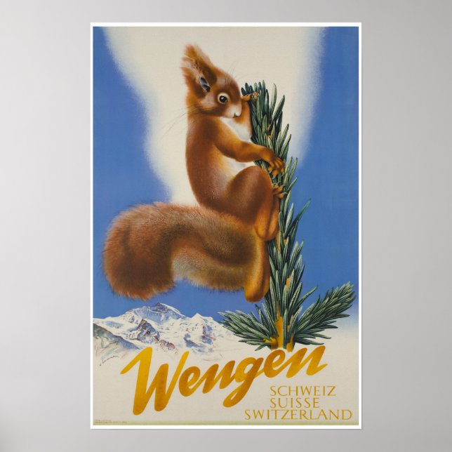 Wengen, Switzerland, Ski Poster (Vorne)