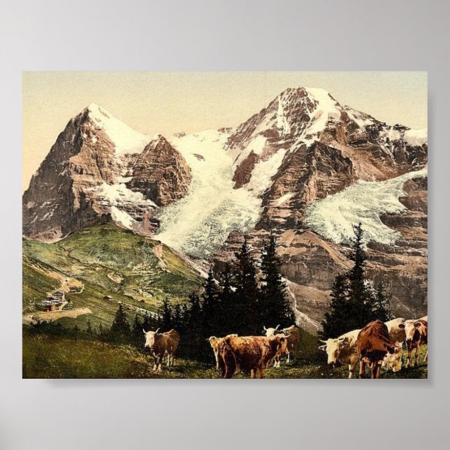 Wengern, Monch and Eiger, Bernese Oberland, Switze Poster (Vorne)