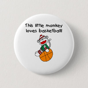 Wenig Affe-Liebe-Basketball Button