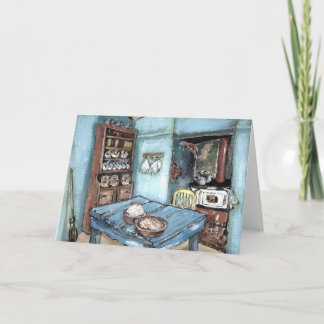 Wenig blaue Land-Küche Karte