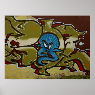 Wenig blaues Geist-Graffitiplakat Poster
