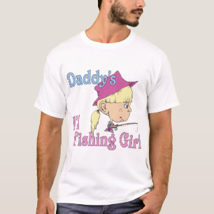 Wenig das Fischen-Mädchen des Vatis T-Shirt