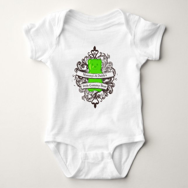 Wenig der Mama u. des Vatis gummiartiger Bär Baby Strampler (Vorderseite)