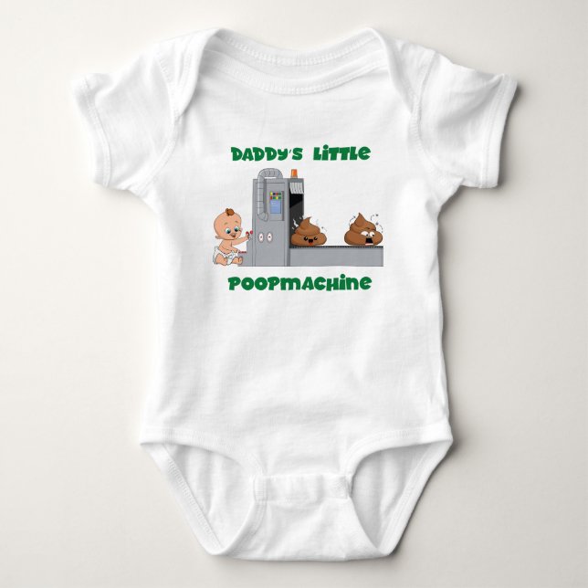 Wenig des Vatis kacken Maschinenbabykörper Baby Strampler (Vorderseite)