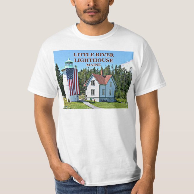 Wenig Fluss-Leuchtturm, Maine-T - Shirt (Vorderseite)