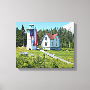 Wenig Fluss-Leuchtturm, Maine wickelte Leinwand