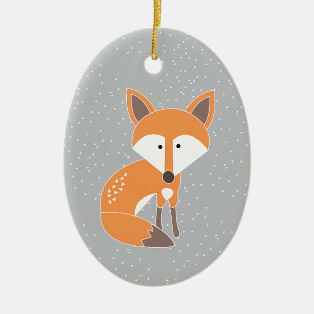 Wenig Fox Keramik Ornament (Vorne)