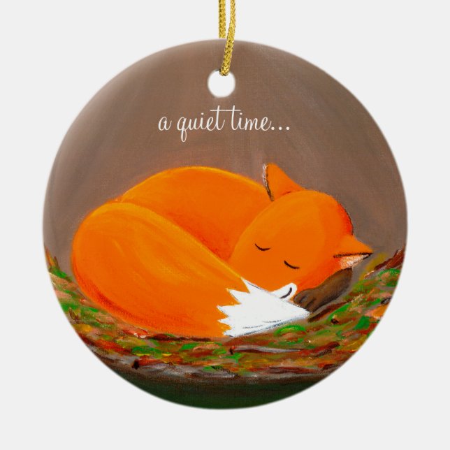 Wenig Fox | niedliches Personalizable Keramik Ornament (Vorne)