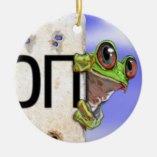 Wenig grüner Baum-Frosch Keramik Ornament