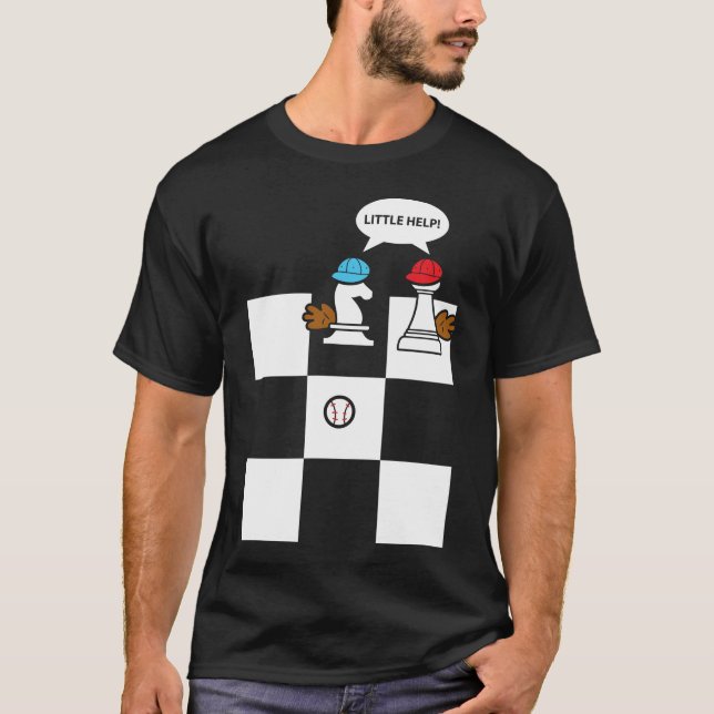 Wenig Hilfsbaseball-Schach-Wortspiel-Spaß-Geschenk T-Shirt (Vorderseite)