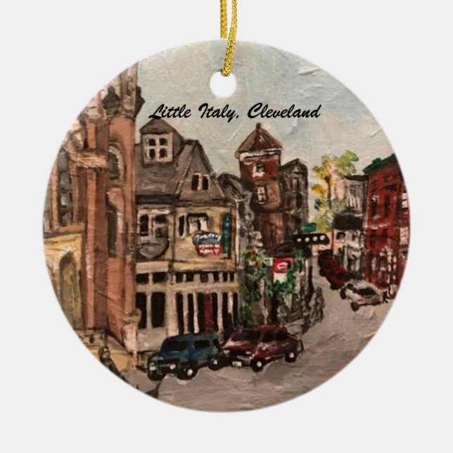 Wenig Italien, Cleveland, malend auf Verzierung Keramik Ornament (Vorne)
