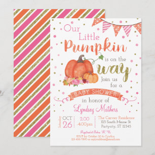 Wenig Kürbis-Herbst-Fall-Babyparty-Einladung Einladung