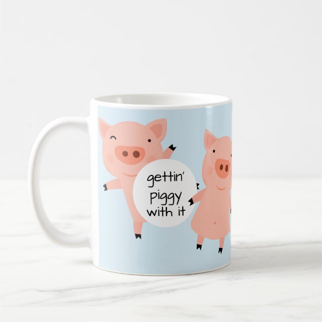Wenig Piggies überall Kaffeetasse (Links)