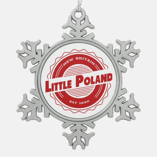 Wenig Polen-Weihnachtsverzierung Schneeflocken Zinn-Ornament (Vorderseite)