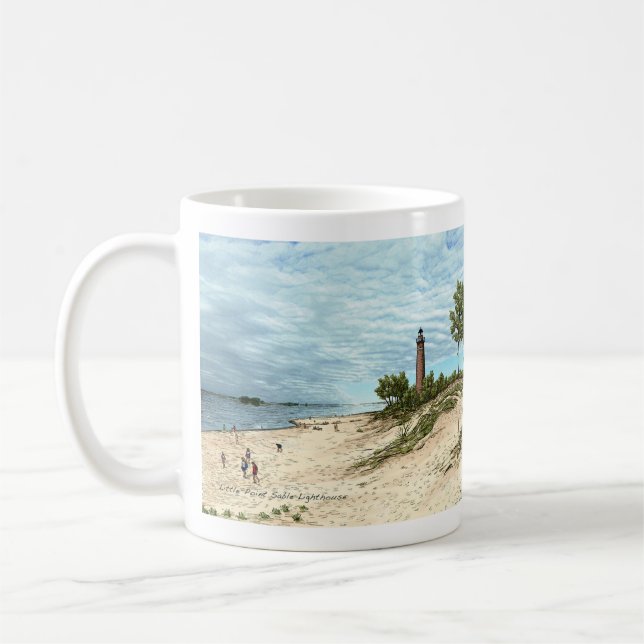 Wenig Punktsable-Leuchtturm-Michigan-Kaffee-Tasse Kaffeetasse (Links)