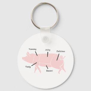 Wenig rosa Piggie mit geschmackvollen Aufklebern Schlüsselanhänger