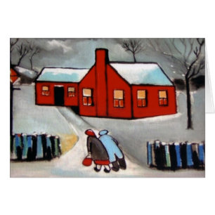 WENIG ROTE HAUS-SCHNEE-SZENE