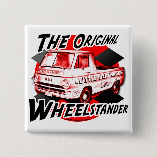 Wenig roter Lastwagen Button (Vorderseite)