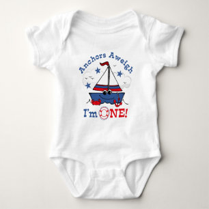 Wenig Segelboot-1. Geburtstag Baby Strampler