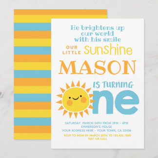 Wenig Sonnenschein-1. Geburtstag Einladung