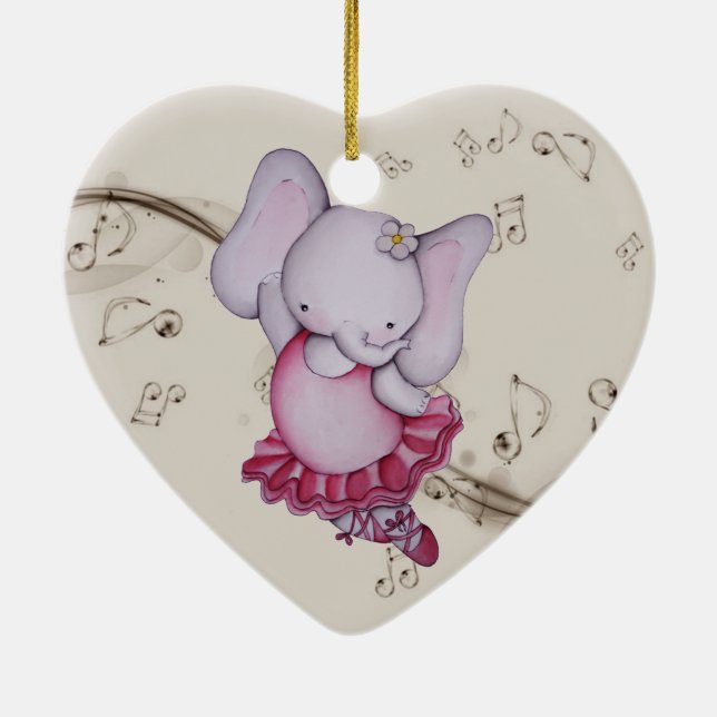 Wenig Tanzen-Ballerina-Elefant-Verzierung Keramikornament (Hinten)