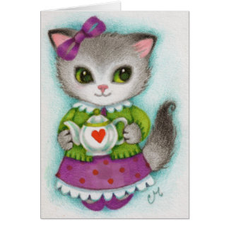 Wenig Teekanne - niedliche Katzen-Kunst
