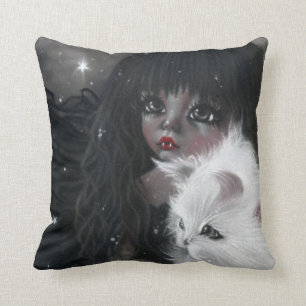 Wenig Vampiress mit Miezekatze-Magie-Kissen Kissen