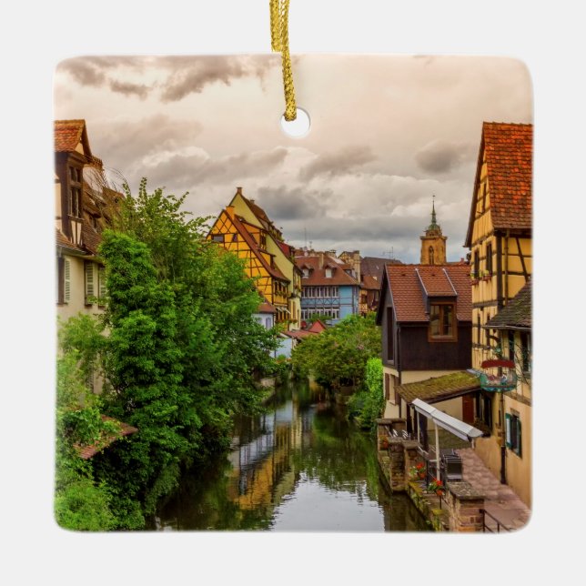 Wenig Venedig, zierliches Venise, in Colmar, Keramikornament (Vorderseite)