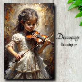 Wenig Virtuoso verzaubert Violinisten Dekoupage Seidenpapier