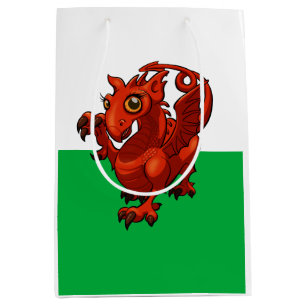 Wenig Waliser-Baby-roter Drache-Flaggen-Cartoon Mittlere Geschenktüte