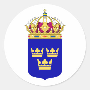 Wenig Wappen offizielles Symbol-Logo Schwedens Runder Aufkleber